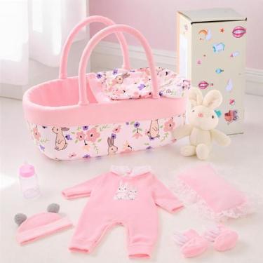 Imagem de Conjunto de roupas Reborn Baby Doll BABESIDE para 43-56 cm com berço