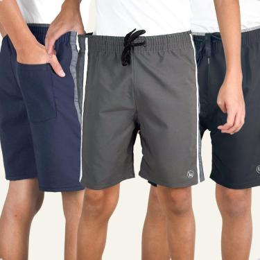 Imagem de KIT 3 Bermuda Infantil Short Tactel Escola Praia Piscina-Masculino