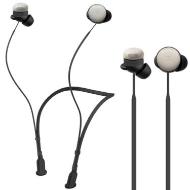 Imagem de Compatível com Google Pixel Buds 2a (2025)/Google Pixel Buds Pro 2 (2024), pulseira esportiva de silicone para a pele, cabo antiperda de fone de ouvido sem fio, preto