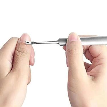 Imagem de 1 peça de alicate de garfo de unha de aço inoxidável removedor de cutículas para manicure, pedicure, manicure, manicure, manicure, manicure