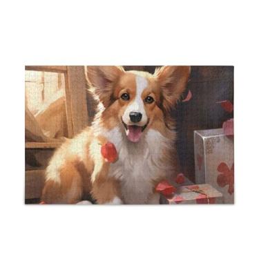 Imagem de 500 peças Corgis Cute Puppy Dog Puzzles de madeira e papel com saco de armazenamento quebra-cabeças difíceis para adultos