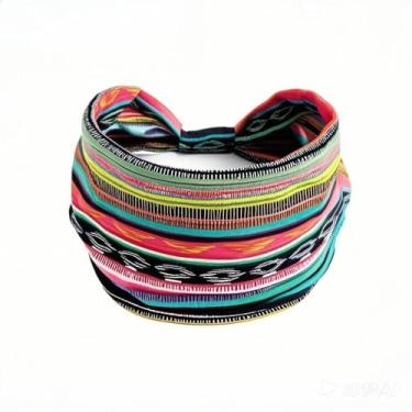 Imagem de Faixa de cabeça esportiva de ioga e corrida, faixa de cabelo listrada de algodão elástico absorvente de suor, unissex, pulseira elástica de secagem rápida (estilo A01)