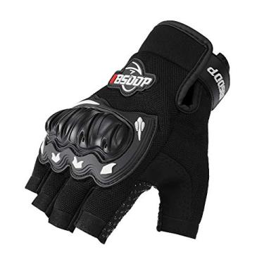 Imagem de Luvas de Motocicleta com Meio Dedo para Homens Moto Ciclismo Caminhada Respirável Borracha Vestível - Ligeiro Secagem Rápida Confortável Apoio no Punho Ajustável Luva