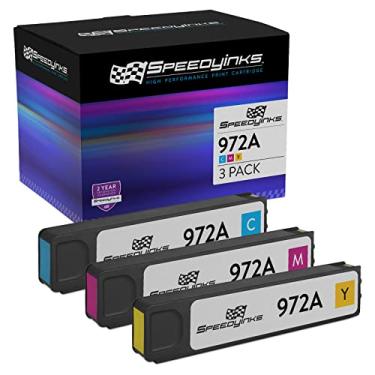 Imagem de SPEEDYINKS Cartucho de tinta de substituição compatível para HP 972A (ciano, magenta, amarelo, pacote com 3) compatível com HP PageWide Pro 452dn 477dn 552dw 577dw 577z 452dw 477dw