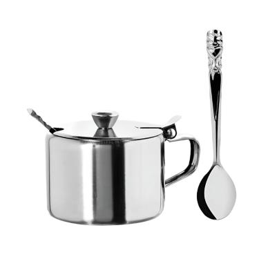 Imagem de Açucareiro Inox com Tampa e Colher Praticidade e Estilo