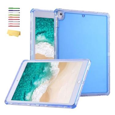 Imagem de Capa para iPad mini 5 de 2019 e iPad mini 4 de 2015 (7,9 polegadas), capa de TPU transparente e macio/capa traseira rígida à prova de choque para iPad mini 5ª/Mini 4ª geração 7,9 polegadas, azul