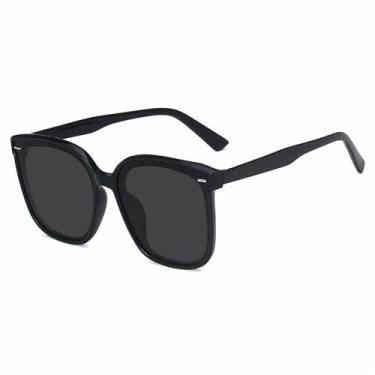 Imagem de Óculos de Sol com Armação Grande e Rebites, Proteção UV400, para Esportes ao Ar Livre, Corrida e Ciclismo, Preto e Cinza