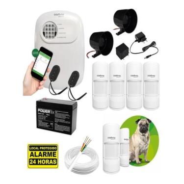 Imagem de Kit Alarme Híbrido Intelbras ANM 24 NET com 6 Sensores Pet 20kg e 2 Si