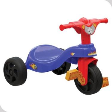 Imagem de Triciclo Motoca Azul Menino Infantil Pedal Motoquinha 25kg - Pais E Fi