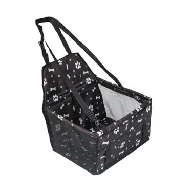Imagem de Assento Cadeirinha Pet Para Carros Viajar Transporte Cachorro e Gatos-Raças Pequeno Porte até 10kg(Preto Com Desenho)