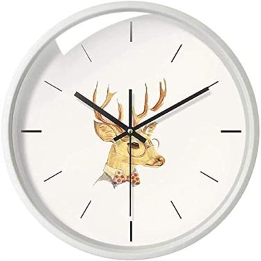 Imagem de Relógio de parede, relógios de parede silenciosos sem tique-taque, relógio moderno, operado por bateria, fácil de ler, relógio de parede redondo decorativo para cozinha, sala de estar, banheiro