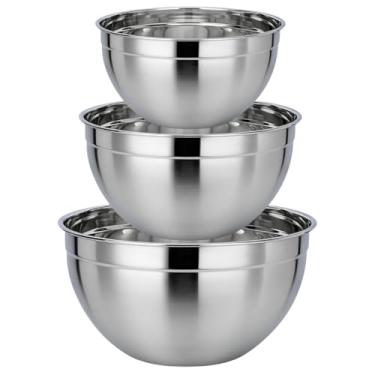 Imagem de Conjunto de Tigelas Bowl Aço Inox 3 Peças Multiuso Grande Resistente 22cm/24cm/26cm