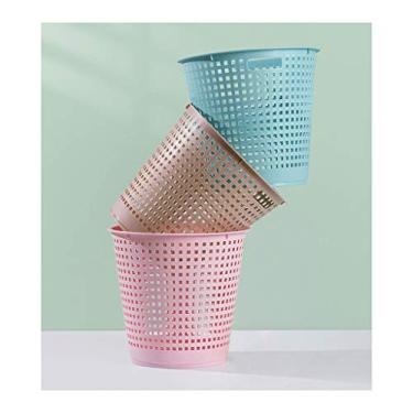 Imagem de Cesto de lixo de plástico, sala de estar, cozinha, banheiro, lixeira, escritório, casa, aberto, descoberto, lixeira, 3 pacotes (tamanho: A-grande) (A)