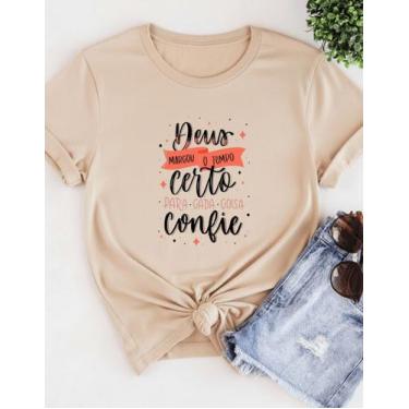 Imagem de Camiseta Blusa Tshirts Deus Marcou O Tempo Algodão Unissex - MB Sport,