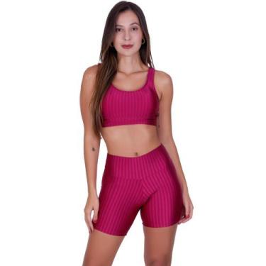 Imagem de Conjunto Top Short 3D Academia Fitness -c7 MICHELE, Pink, G