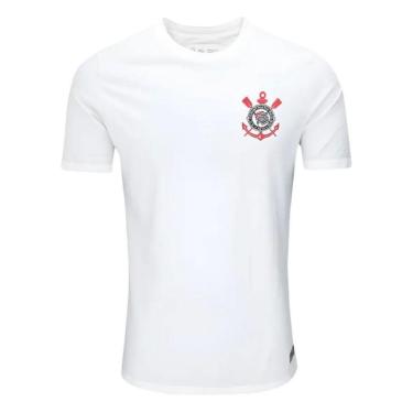 Imagem de Camisa Corinthians Brasão Bordado Licenciado Coimbra Branco-Masculino