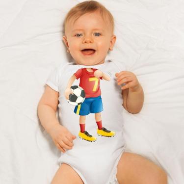 Imagem de Body Manga Curta Techmalhas Cristiano Ronaldo 7 Futebol-Unissex