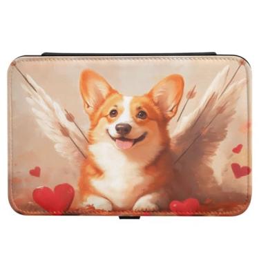 Imagem de Burbuja Caixa de joias de viagem para cães Cupido dos Namorados, presente para mulheres e meninas, estojo de joias portátil de couro PU organizador para brincos, anéis, colares e pulseiras