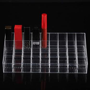 Imagem de KIMISS Estojo Transparente para Batom Com 36 Grades - Organizador Cosmético Elegante para Uso Doméstico e Em Salão de Beleza, Ideal para Armazenamento de Batons, Pincéis e Produtos para Unhas