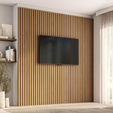 Imagem de Painel para Tv até 86 Polegadas 240x250cm Ripado Aruá Cabecasa Madeiraoriginals Jatoba