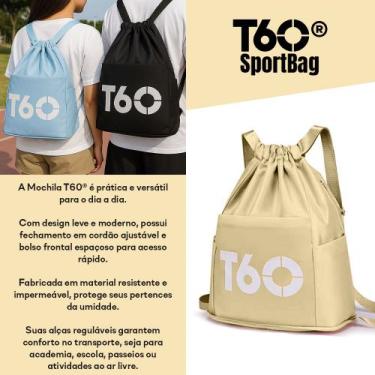 Imagem de Saco Bag T60 Palha Compacta Academia Praia Corrida Natação, Palha