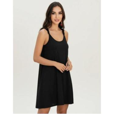 Imagem de Kit 2 Vestido Feminino Regata com Detalhe em Nó Tribo Livre, Cinza esc