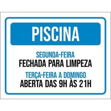 Imagem de Kit 3 Placas Piscina Fechada Limpeza 27X35 - Sinalizo