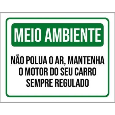 Imagem de Kit 5 Placas Meio Ambiente Não Polua Ar 27X35 - Sinalizo