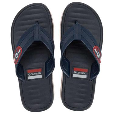 Imagem de Chinelo de Dedo Masculino Dia a Dia Conforto Cartago Paris, Azul, Lara