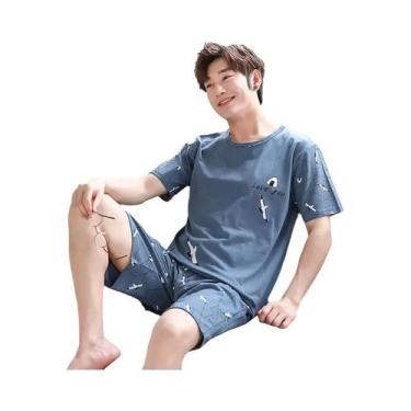Imagem de Pijamas Masculinos De Tamanho Grande, Camiseta De Manga Curta, Estampa