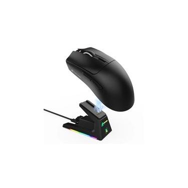 Imagem de Mouse Gamer sem Fio Attack Shark X1 Ultraleve com Base de Carregamento Magnético RGB, Tri-Mode, 40.000 DPI, Sensor Óptico PAW3395 PRO, 6 Botões - Preto