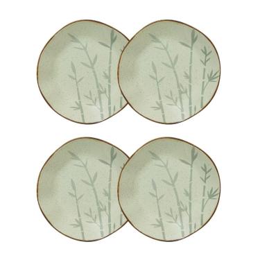 Imagem de Conjunto 4 Pratos Fundos 22,5 cm Ryo Bambu Porcelana Oxford