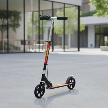 Imagem de Patinete Infantil E Juvenil Dobrável Com Rodas Grandes - UNITOYS, Pret