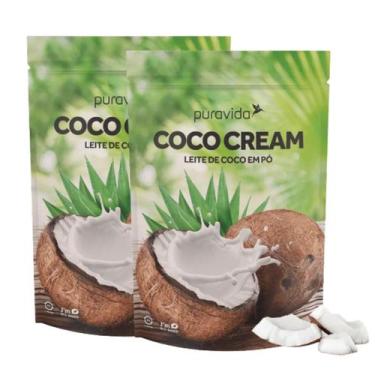 Imagem de Kit 2 Coco Cream Leite Cremoso Em Pó Vegano Sem Açúcar Puravida, Coco