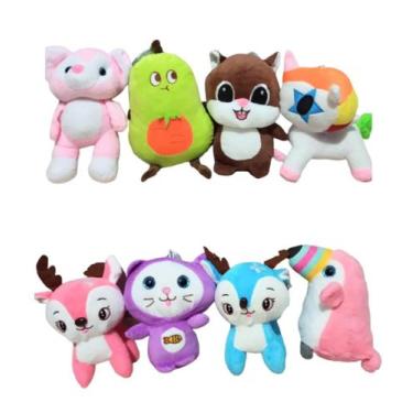 Imagem de kit mix 10 pelúcias importadas para grua revenda presente - diversas