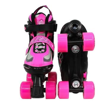 Imagem de Patins Traxart Infantil Flash Quad Preto/pink - 54mm Abec-7-Feminino
