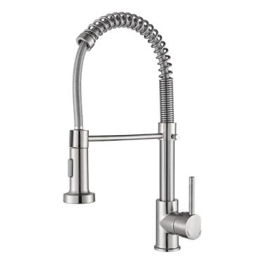 Imagem de Torneira Cozinha Monocomando Inox 304 Escovado Bica Móvel Gourmet Domum Prata