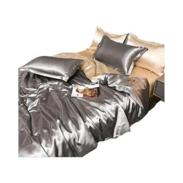 Imagem de Conjunto De Cama De Luxo Em Cetim Sedoso, Tamanho Queen E King, Capa D