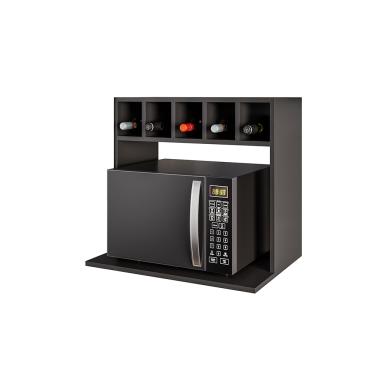 Imagem de Suporte para Microondas Com Nicho Adega para Cozinha Emma 60cm Preto M12 - D'Rossi