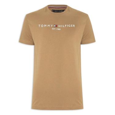 Imagem de Camiseta Tommy Hilfiger Logo Tee Masculina Caqui-Unissex