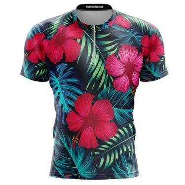 Imagem de Camisa Ciclismo Floral Tropical Curta Dry Fit Bike Mtb - - Decole, Pre