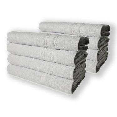 Imagem de Kit 8 Toalhas De Banho Lisboa 100% Algodão 430g/m 80x150cm Branco - TO