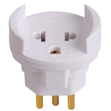 Imagem de Pino Adaptador 2P + T Bipolar 10A 250Volts Cinza - 1209 - ILUMI