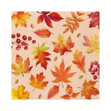 Imagem de Guardanapos De Papel Com Estampa De Folha De Bordo E Abóbora De Outono