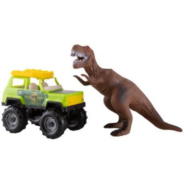 Imagem de Brinquedo dinossauro tiranossauro rex + jipe + bote - Samba Toys, Colo