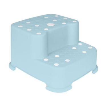Imagem de Degrau Duplo Azul Bebe Criança Infantil Antiderrapante 18019 Buba