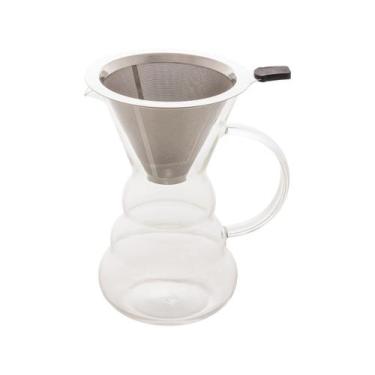 Imagem de Cafeteira de Vidro com Coador em Aço Inox 500 ml Lyor