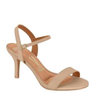 Imagem de Sandália Casual Feminina Salto Médio Fino Vizzano 6524.102 - Ouro Rosado - 34-Feminino
