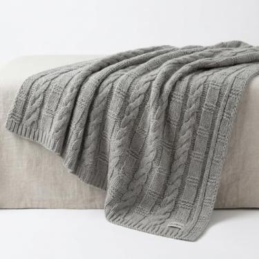 Imagem de Manta de Tricô Para Sofá Poltrona Cobertor Cama Malha Encorpada 150x90cm Usufruto Decoração Sala d05 (Cinza Grafite)