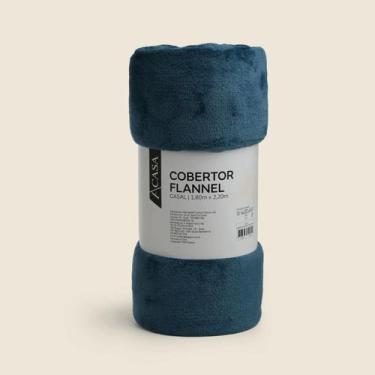 Imagem de Cobertor Flannel Azul - ACASA - ACASA, Casal, Azul